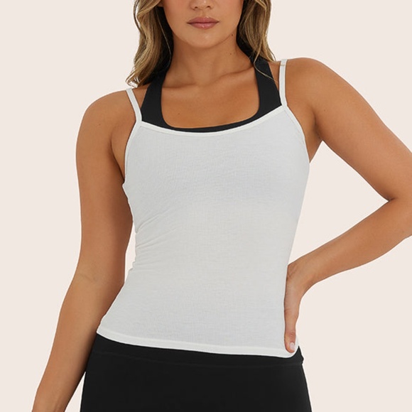 SET Active SPORTBODY® LAYERED CAMI BRA - ONYX Size XLOnyx / XL - Picture 1 of 3